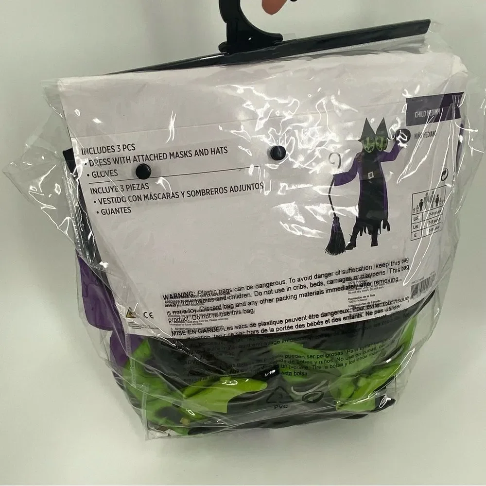 Two-Headed Witch Kids Halloween costume Costume - Purple and Black size M